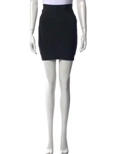 Pre-owned Herve Leger Mini Skirt In Black