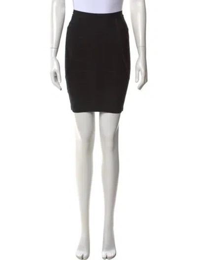 Pre-owned Herve Leger Mini Skirt In Black