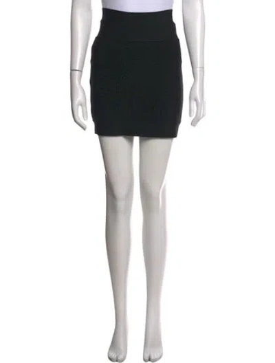 Pre-owned Herve Leger Mini Skirt In Black