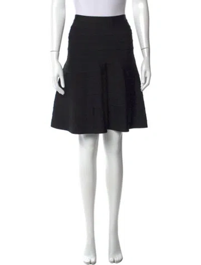 Pre-owned Herve Leger Mini Skirt In Black