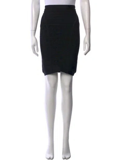 Pre-owned Herve Leger Mini Skirt In Black