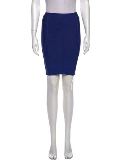 Pre-owned Herve Leger Mini Skirt In Blue