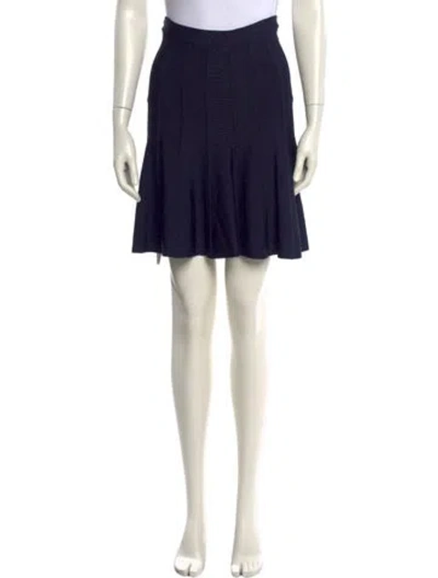 Pre-owned Herve Leger Mini Skirt In Blue