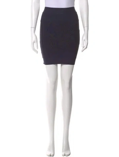 Pre-owned Herve Leger Mini Skirt In Blue