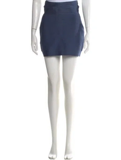 Pre-owned Herve Leger Mini Skirt In Blue