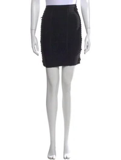 Pre-owned Herve Leger Mini Skirt In Blue