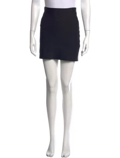 Pre-owned Herve Leger Mini Skirt In Blue