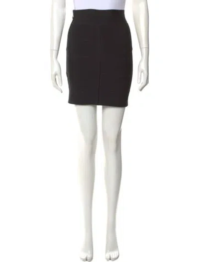 Pre-owned Herve Leger Mini Skirt In Gray
