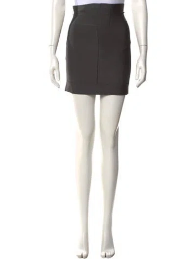 Pre-owned Herve Leger Mini Skirt In Gray