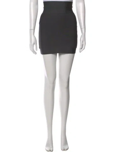 Pre-owned Herve Leger Mini Skirt In Grey