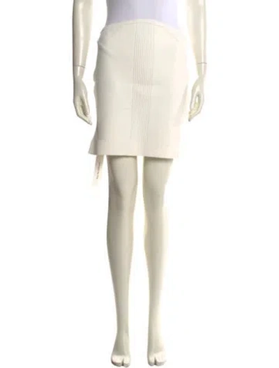 Pre-owned Herve Leger Mini Skirt In Neutral