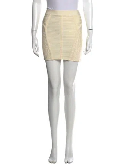 Pre-owned Herve Leger Mini Skirt In Neutral