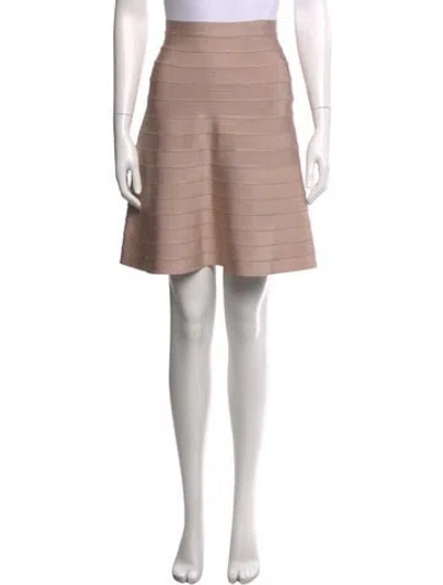 Pre-owned Herve Leger Mini Skirt In Neutral