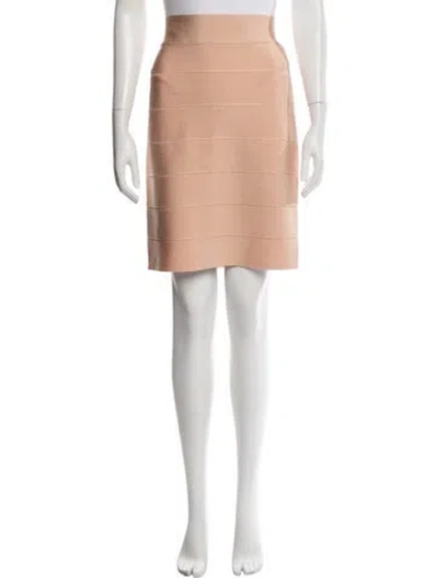 Pre-owned Herve Leger Mini Skirt In Neutral