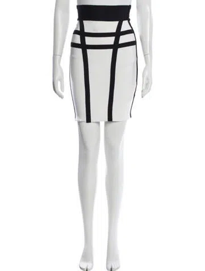 Pre-owned Herve Leger Mini Skirt In Neutrals