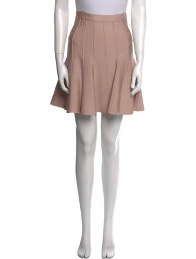 Pre-owned Herve Leger Mini Skirt In Pink