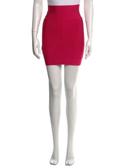 Pre-owned Herve Leger Mini Skirt In Pink