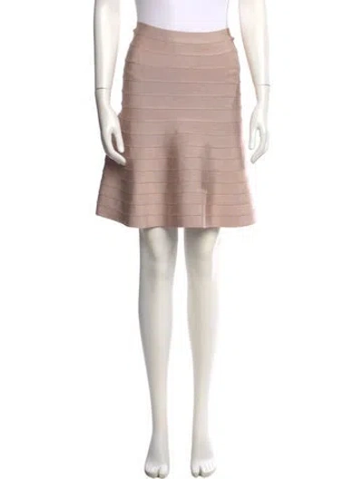 Pre-owned Herve Leger Mini Skirt In Pink