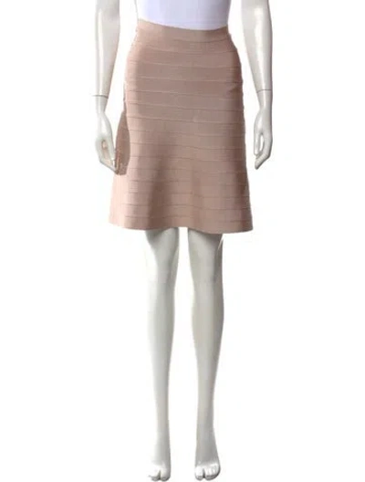 Pre-owned Herve Leger Mini Skirt In Pink