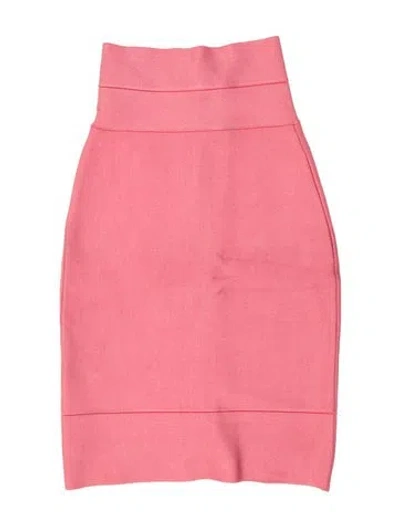 Pre-owned Herve Leger Mini Skirt In Pink