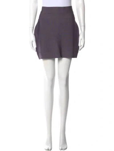 Pre-owned Herve Leger Mini Skirt In Purple