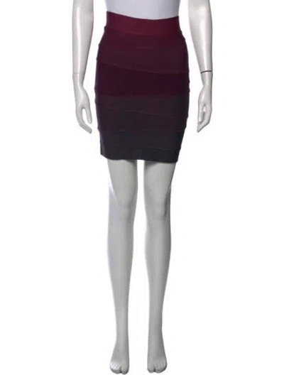 Pre-owned Herve Leger Mini Skirt In Purple