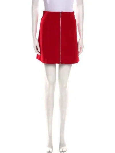 Pre-owned Herve Leger Mini Skirt In Red
