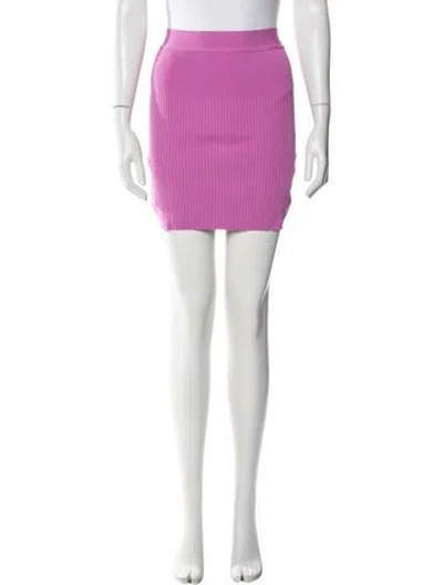 Pre-owned Herve Leger Mini Skirt W/ Tags In Purple