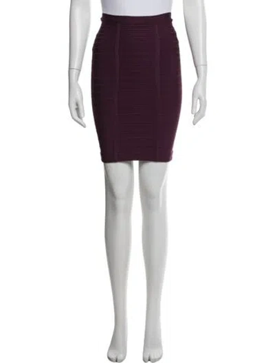 Pre-owned Herve Leger Mini Skirt W/ Tags In Purple