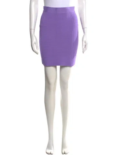 Pre-owned Herve Leger Mini Skirt W/ Tags In Purple