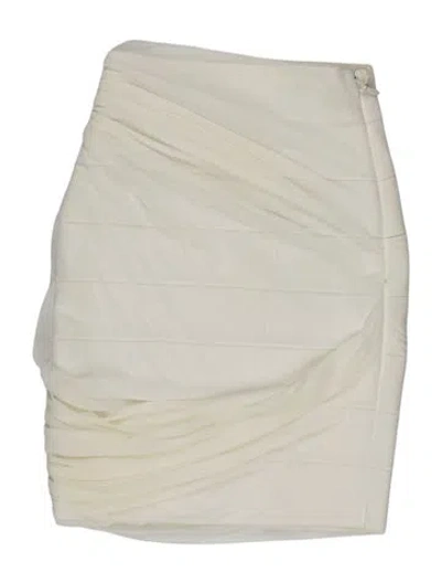 Pre-owned Herve Leger Mini Skirt W/ Tags In White