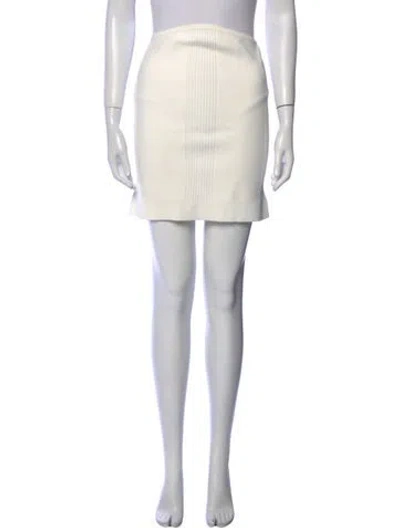 Pre-owned Herve Leger Mini Skirt In White