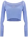 Herve Leger Hervé Léger Crop Top In Blue
