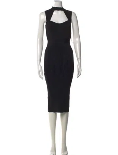 Pre-owned Herve Leger Mock Neck Knee-length Dress W/ Tags In Black