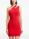 Herve Leger Molly One-shoulder Mini Dress In Red