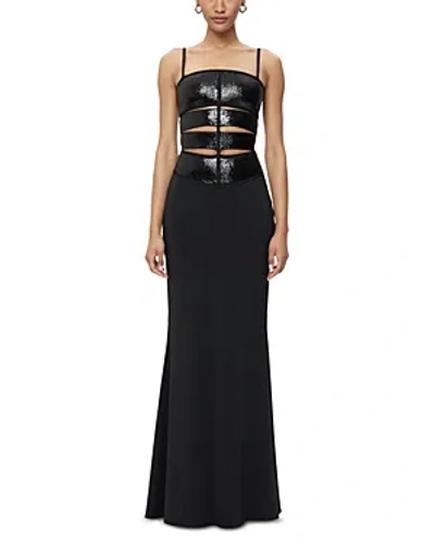 Herve Leger Nova Sequin Gown In Black