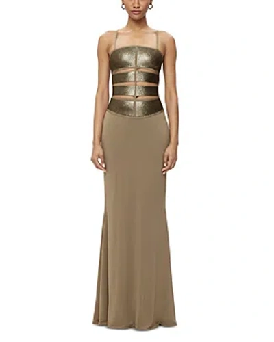 Herve Leger Nova Sequin Gown In Neutral