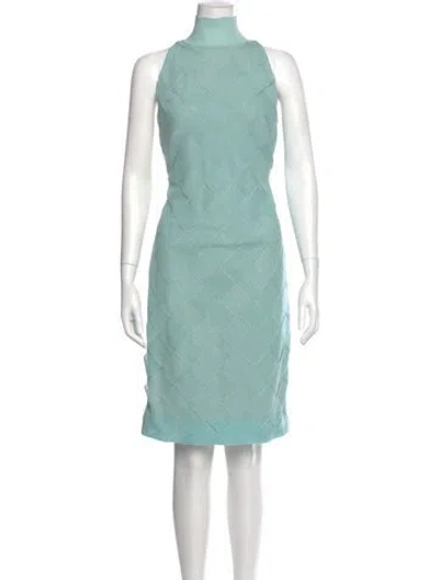 Pre-owned Herve Leger Nylon Knee-length Dress In Blue