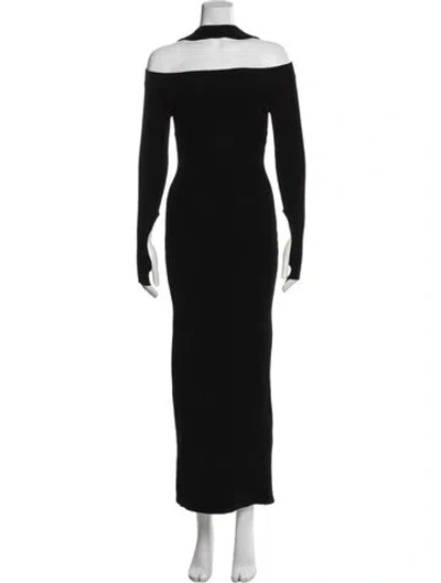 Pre-owned Herve Leger Nylon Long Dress In Black