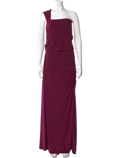 Pre-owned Herve Leger Nylon Long Dress In Purple