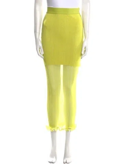 Pre-owned Herve Leger Nylon Midi Length Skirt In Green