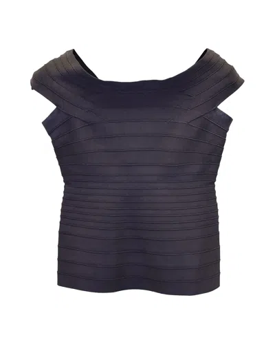 Herve Leger Off The Shoulder Bandage Top In Black Rayon