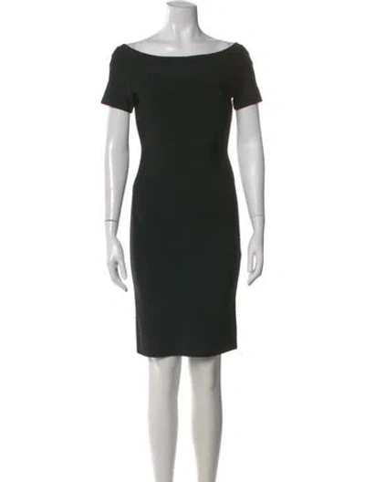 Pre-owned Herve Leger Off-the-shoulder Knee-length Dress W/ Tags In Black