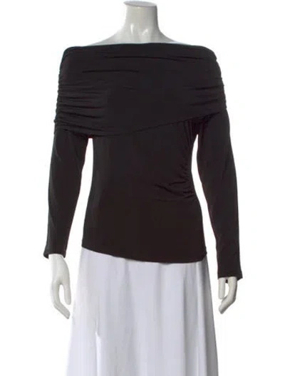 Pre-owned Herve Leger Off-the-shoulder Long Sleeve Top In Multi