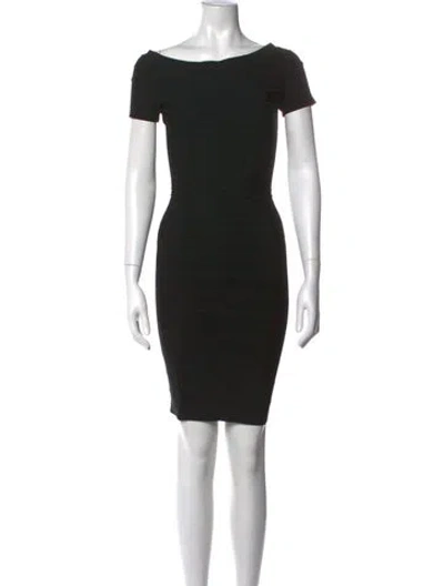 Pre-owned Herve Leger Off-the-shoulder Mini Dress In Black