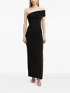 Herve Leger Olivia Crystal-embellished One-shoulder Maxi Dress In Black