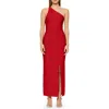 Herve Leger One Shoulder Bandage Gown In Lipstick Red