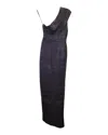 Herve Leger One Shoulder Long Dress In Black Rayon In Black
