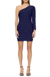 Herve Leger One Shoulder Bandage Mini Dress In Classic Blue