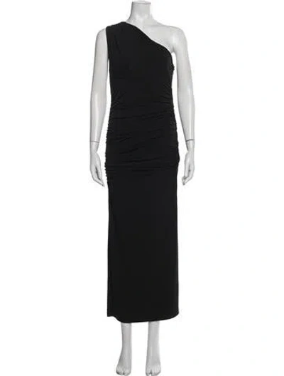 Pre-owned Herve Leger One-shoulder Long Dress W/ Tags In Blue